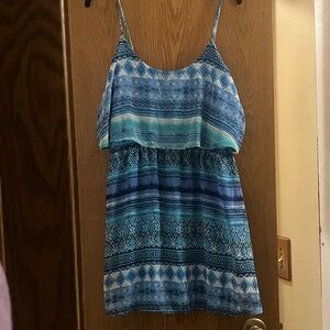 Deb Blue Aztec Patterned Sleeveless Mini Dress Woman’s XL